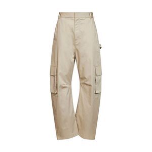 Balenciaga Women Beige Regenerative Cotton Twill Relaxed Cargo Pants